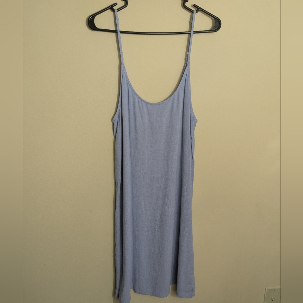 NWT Splendid baby blue linen blend spaghetti strap shift dress